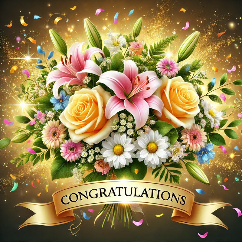Congratulations card for flowers