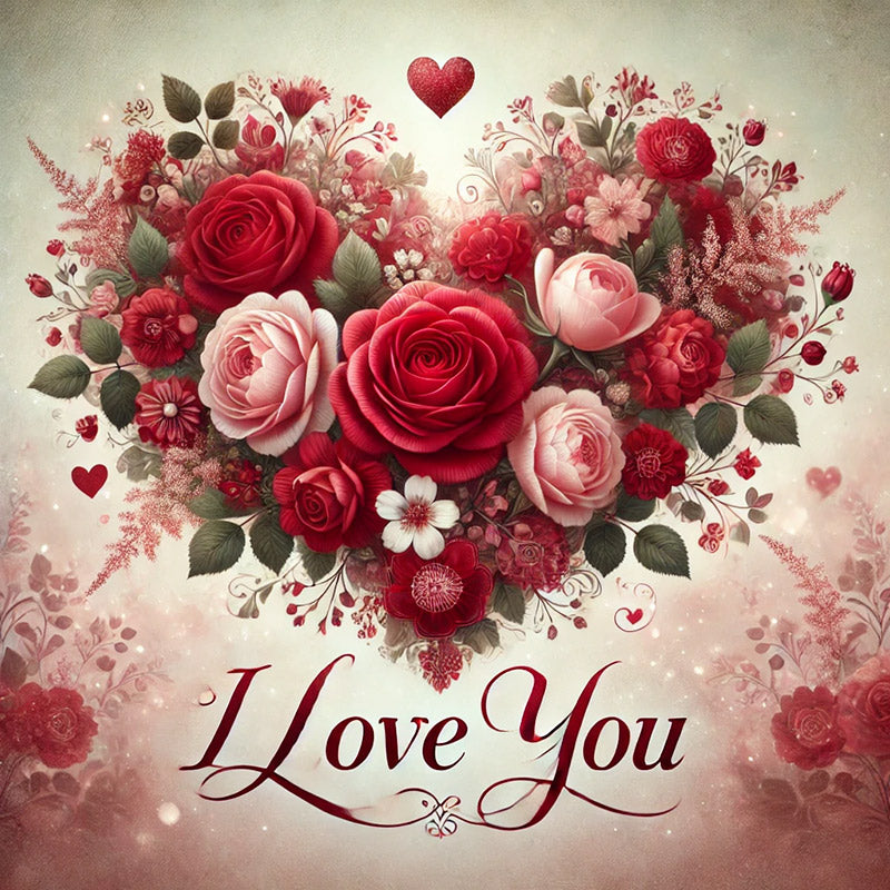 I Love You card for flowers