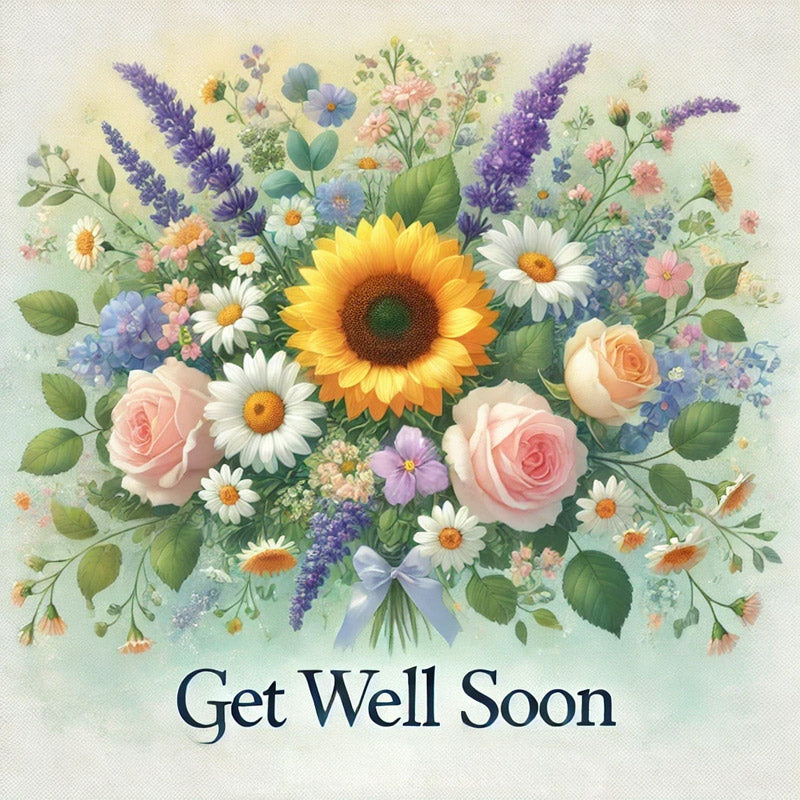 Get Well Soon card for flowers
