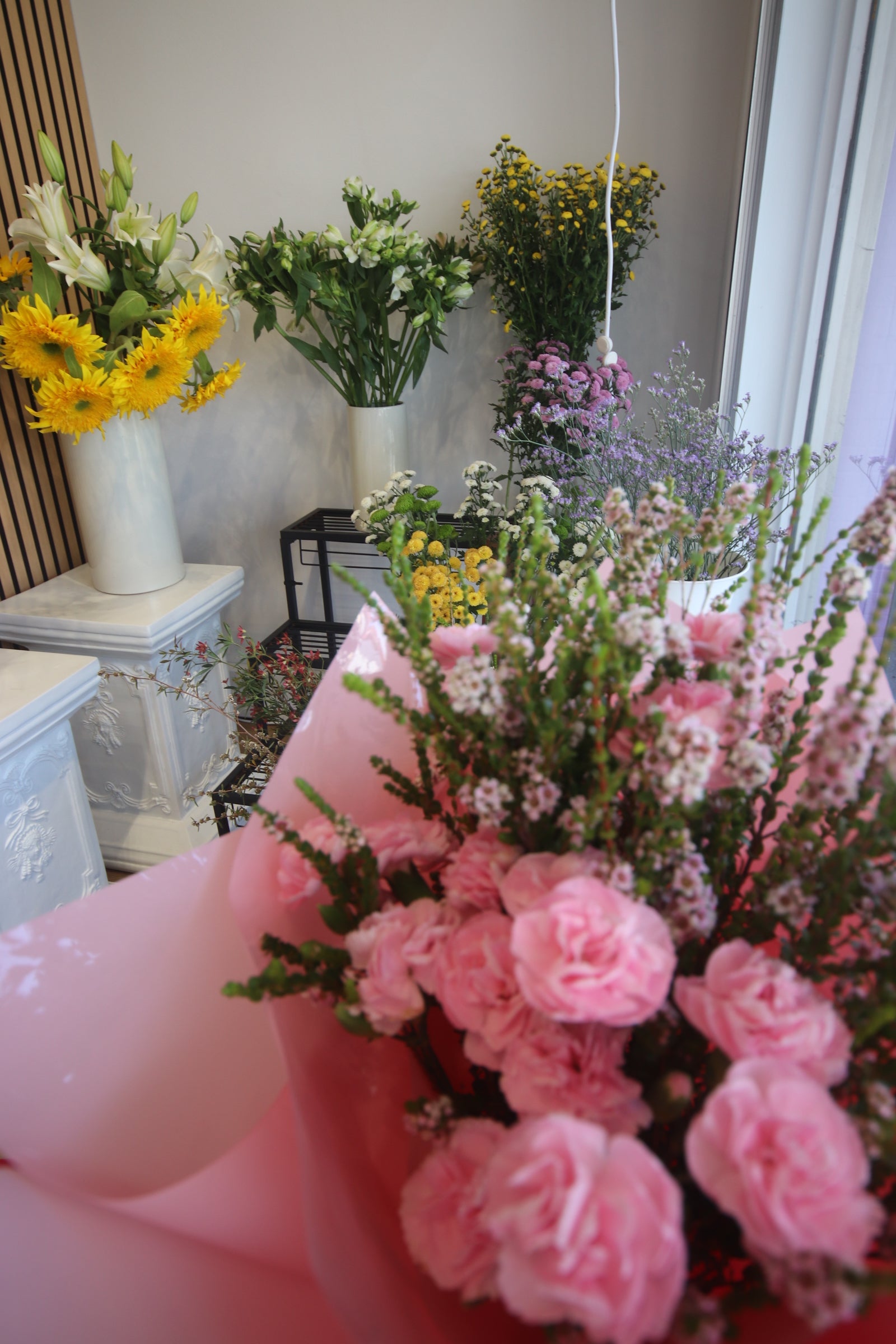 Pink flower arrangement