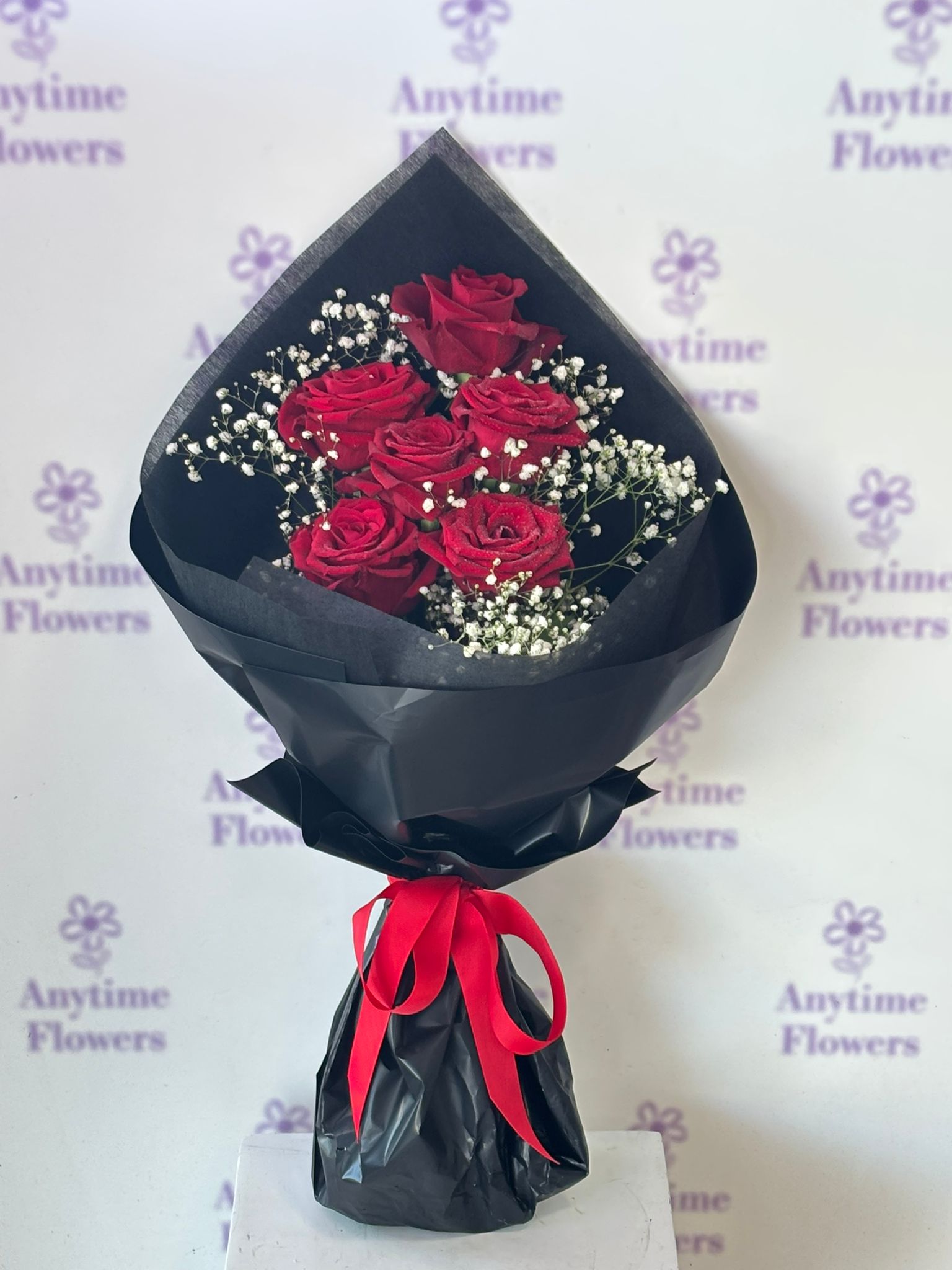 Half Dozen Red Roses Bouquet