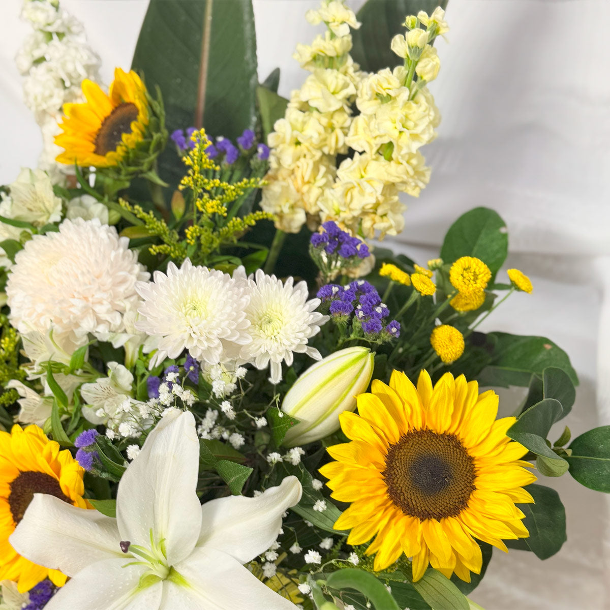 Yellow and purple palette flowers