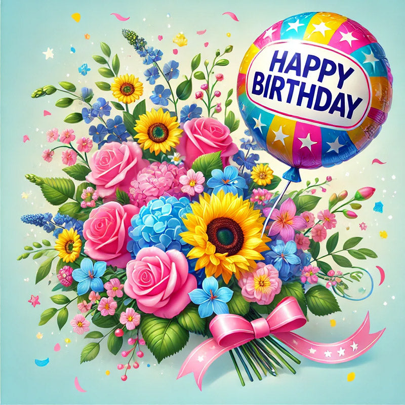 Happy Birthday card for flowers